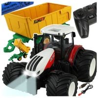 ZDALNIE STEROWANY TRAKTOR GIGANT CIĄGNIK ROLNICZY Z PRZYCZEPĄ ŚWIATŁA PILOT