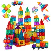 KLOCKI MAGNETYCZNE KAFELKI ZESTAW RAINBOW MAGNETIC 3D DLA DZIECI 100EL
