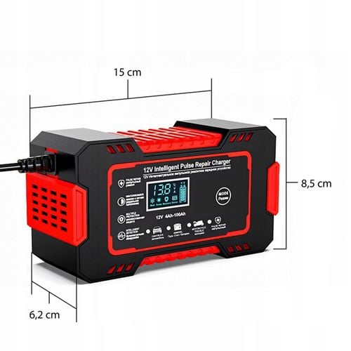 Prostownik samochodowy 12V 10A automatyczny Funkcja naprawy akumulatora LCD na Arena.pl