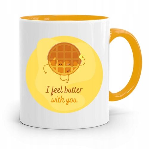 Kubek Żółty Dla Chłopaka I Feel Butter With You Z Nadrukiem Ze Zdjęciem na Arena.pl