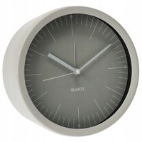 ZEGAR STOJĄCY METALOWY SZARY ŚREDNICA 15 CM GŁĘBOKOŚĆ 8 CM