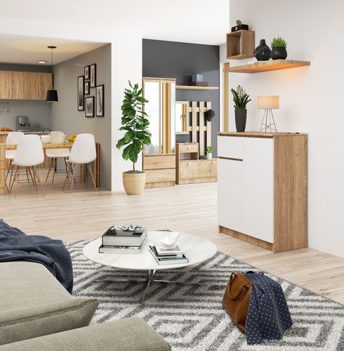 KOMODA K80 2D 1SZ CLP PK DĄB SONOMA / BIAŁY na Arena.pl