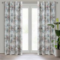 Zasłona gotowa na przelotkach MARISA 140x250 zielona różowa kwiatowa