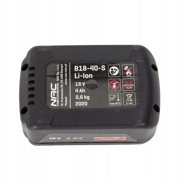 NAC AKUMULATOR 4,0 Ah 18V B18-40-S zdjęcie 5