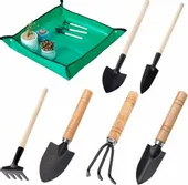7x NARZĘDZIA OGRODOWE MATA ZESTAW ŁOPATKI GRABIE GRABKI DO OGRODU METAL 7EL