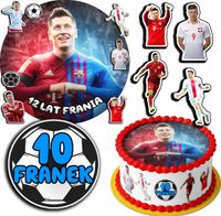 ZESTAW OPŁATEK NA TORT 20CM + 17 POSTACI - LEWANDOWSKI + IMIĘ 15CM 18CM