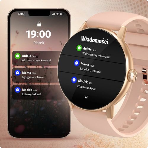 SMARTWATCH DAMSKI ZŁOTY ZEGAREK PL MENU ROZMOWY DYKATFON ZDJĘCIA TŁUMACZ AI na Arena.pl