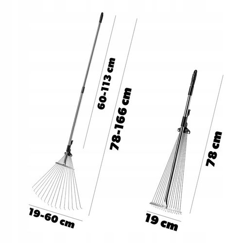 GRABIE METALOWE DO LIŚCI TRAWY Z TRZONKIEM WACHLARZOWE REGULOWANE na Arena.pl
