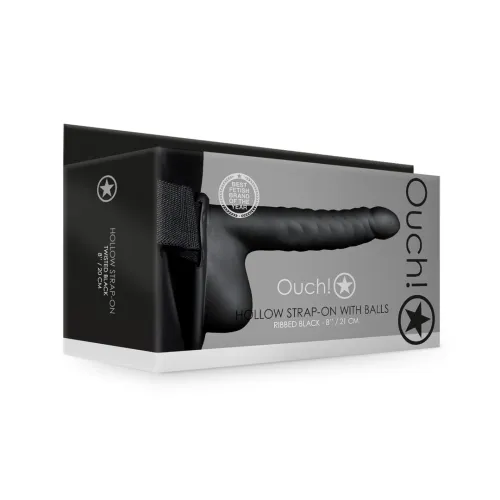 ouch! hollow strap-on żebrowany model z paskiem 21 cm anatomiczny na Arena.pl