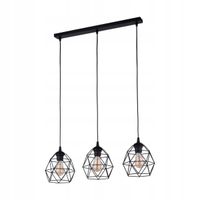 Lampa Wisząca sufitowa metal GALAXY Czarna 3xE27 nowoczesna do salonu LOFT