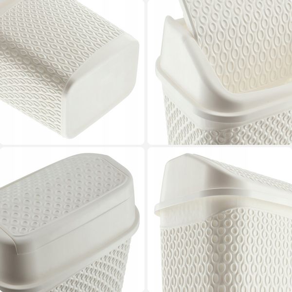 KADAX Kosz Na Śmieci Łazienkowy Biały 6,2L Uchylny Pojemnik zdjęcie 8