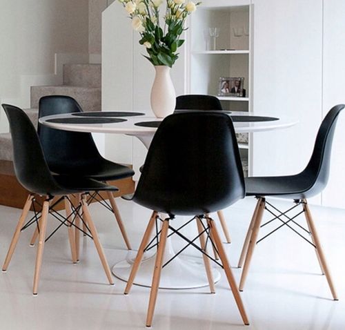 Krzesło Skandynawskie CZARNE TANIE Do Salonu Kuchni Biura WERSJA na Arena.pl