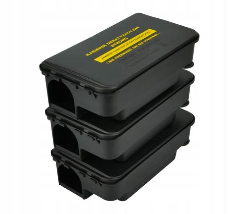 3X DUŻA STACJA DERATYZACYJNA KARMNIK Z NADRUKIEM NA MYSZY I SZCZURY na Arena.pl