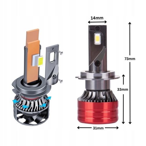 ŻARÓWKI V13 LED H7 BARDZO MOCNE 22000LM CANBUS 6000K na Arena.pl