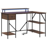 Biurko Brązowy dąb 120 x 79 x 86.5 cm Materiał drewnopochodny