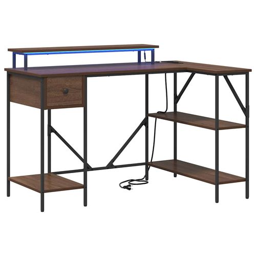 Biurko Brązowy dąb 120 x 79 x 86.5 cm Materiał drewnopochodny na Arena.pl