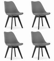 Krzesło grafitowe skandynawskie MARK czarne nogi 4 szt. loft kuchnia