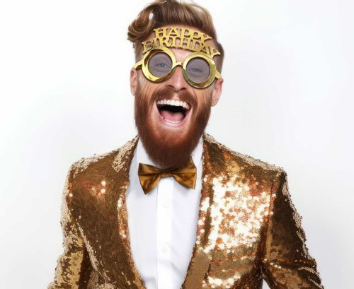 Okulary urodzinowe Happy Birthday, złoty na Arena.pl