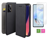 Etui z klapką XIAOMI REDMI NOTE 12 PRO 5G smart magnet czarny + szkło 9H