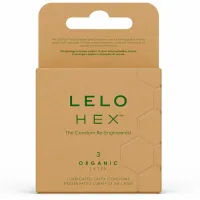 lelo hex organic prezerwatywy 3 szt. lateks organiczny l-arginina