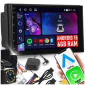 RADIO SAMOCHODOWE 2 DIN 6GB RAM ANDROID AUTO CARPLAY ANDROID 15 RDS