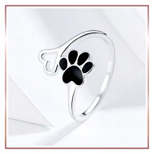 Srebrny Pierścionek Otwarty ŁAPKA PUPILA S925 na Arena.pl