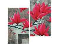 60X60CM FUKSJOWA MAGNOLIA DWU OBRAZ ŚCIAN