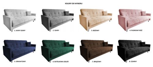 Wersalka Skandynawska Leoni Z Funkcją Spania Czarna na Arena.pl