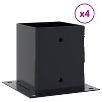 Podstawy słupków kwadratowe 4 szt. Antracyt 121x121 mm