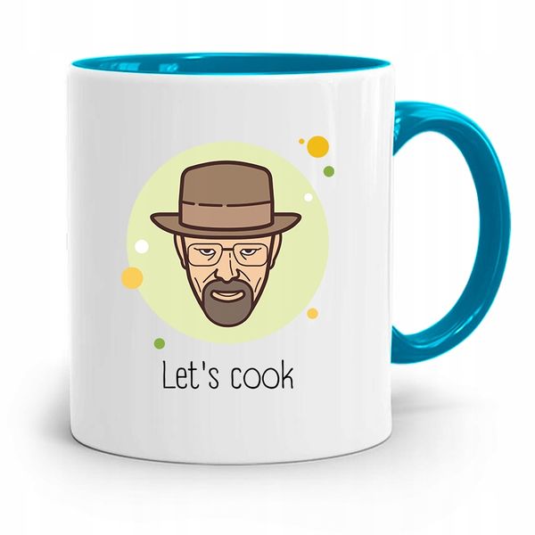 Kubek Błękitny Prezent Dla Kucharza Let's Cook Z Nadrukiem Ze Zdjęciem zdjęcie 1