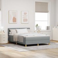 Łóżko z sprężyną LED z LED Jasnoszary 160 x 200 cm tkanina