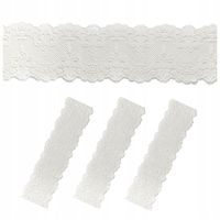 KORONKA CUKROWA BIAŁA 37,5-40x8 JADALNA DEKORACJA DO TORTU 3szt
