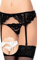 koronkowy pas do pończoch softline 3309 czarny m/l