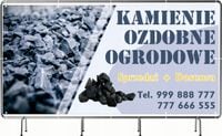 BANER REKLAMOWY 200x100 cm projekt w cenie oczkowany KAMIENE OZDOBNE