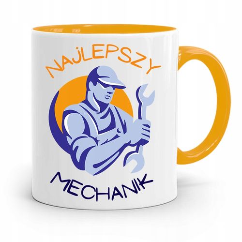 Kubek Żółty Prezent Mechanika Najlepszy Mechanik Z Nadrukiem Ze Zdjęciem na Arena.pl