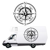 NAKLEJKA NA SAMOCHÓD wodoodporna róża wiatrów KAMPER camper auto 70 cm