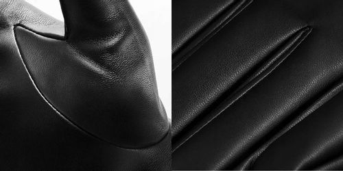 RĘKAWICZKI SKÓRZANE DAMSKIE OCIEPLANE SKÓRA CIELĘCA CZARNE NA JESIEŃ ZIMĘ na Arena.pl