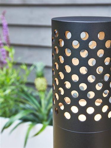 Okrągły słupek ażurowy Garden do ogrodu LED 6W czarny na Arena.pl