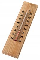 TERMOMETR POKOJOWY drewniany BEZRTĘCIOWY 23cm TPS