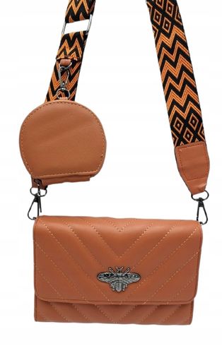 Victoria J. - torebka przeszycia pszczoła pasek BOHO pomarańczowy VJ-942 na Arena.pl