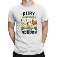 Kury rozwiązują większość moich problemów - męska koszulka na prezent XS