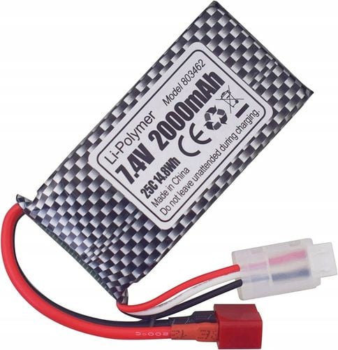 2 szt. Baterie LiPo 7.4 V 2000 mAh wtyczka T do modeli RC 9200, 9200E, 200E na Arena.pl