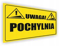 Tabliczka Uwaga! Pochylnia nadruk 20x15 cm dużo wzorów