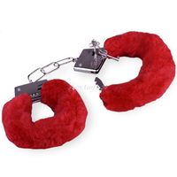 MOCNE METALOWE KAJDANKI Z KLUCZYKIEM CZERWONY