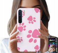 ETUI DO OPPO A91 - RÓŻOWE PSIE ŁAPKI, PLECKI, OBUDOWA CASE