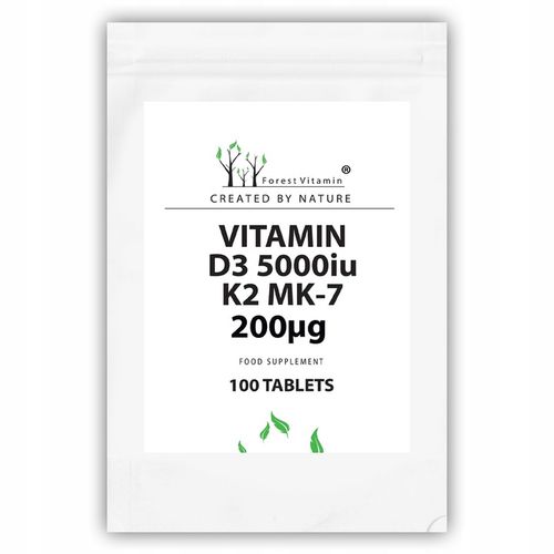 WITAMINA D3 5000 iu+K2 MK-7 200 mcg 100 tab NOWOŚĆ na Arena.pl