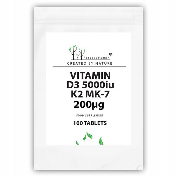 WITAMINA D3 5000 iu+K2 MK-7 200 mcg 100 tab NOWOŚĆ zdjęcie 7