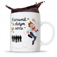 Kubek Prezent Dla Kierownika O Złotym Sercu Z Nadrukiem Ze Zdjęciem
