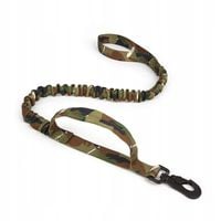 Smycz dla psa rozciągliwa z amortyzatorem z karabińczykiem moro 140cm
