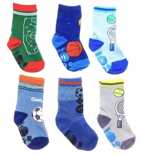 6 - PAK Skarpetki ANTYPOŚLIZGOWE ABS 6 PAR skarpety chłopięce 23 - 26 na Arena.pl